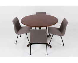 Table ronde en acajou design italien 4 personnes 1950