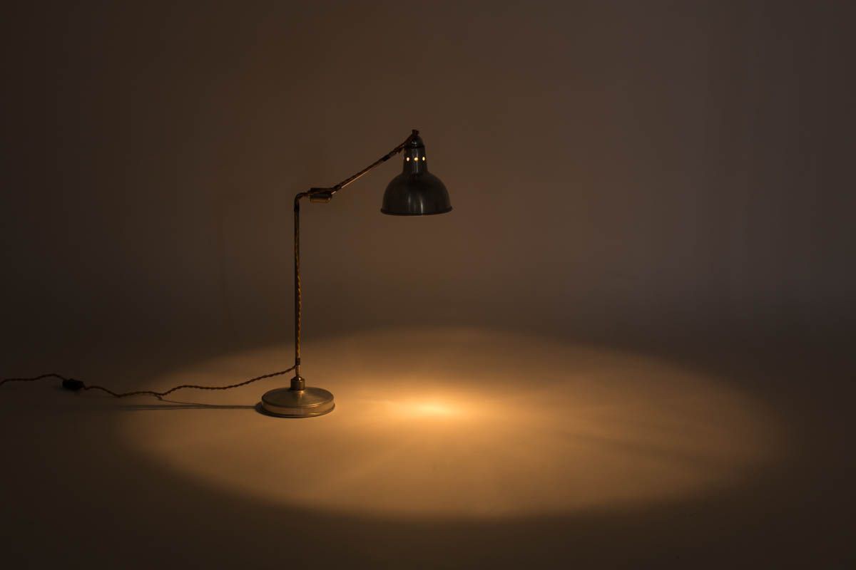 Lampe de bureau modele nickele Georges Houillon 1930