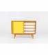 Commode Andre Sornay laque blanche et jaune 1950