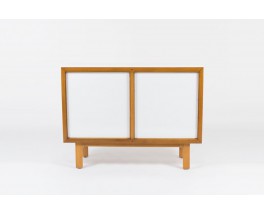 Commode Andre Sornay laque blanche et jaune 1950