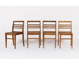 Chaises Rene Gabriel modele empilable en hetre massif 1950 set de 4