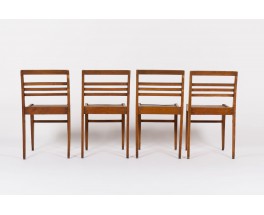 Chaises Rene Gabriel modele empilable en hetre massif 1950 set de 4