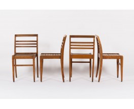 Chaises Rene Gabriel modele empilable en hetre massif 1950 set de 4