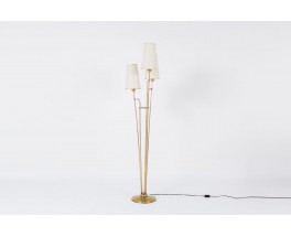 Lampadaire en laiton 3 bras 1950