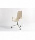 Fauteuil de bureau Preben Fabricius et Jorge Kastholm modele 6725 en cuir blanc edition Kill International 1960